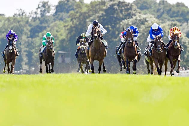 09.08.2026, Hoppegarten, Brandenburg, GER - Tiffany (Mitte) mit Luke Morris gewinnt den 136. Grossen Preis von Berlin. Galopprennbahn Hoppegarten. () 260809C491HOPPEGARTEN.JPG *** August 9, 2026, Hoppegarten, Brandenburg, GER Tiffany Mitte, ridden by Luke Morris, wins the 136th Berlin Grand Prix at the Hoppegarten Racetrack 260809C491HOPPEGARTEN JPG