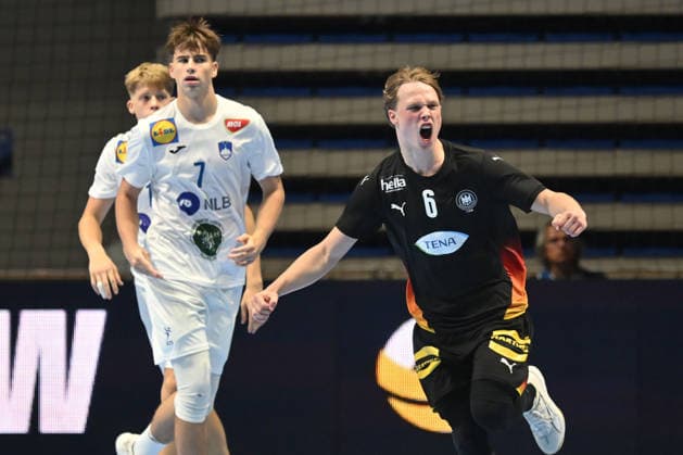 GERMANY vs SLOVENIA CLAUDIUS BEUTHNER handball U18 Gernany national team, Nationalteam vs Slovenia during EHF U18 European Championship, EM, Europameisterschaft final match at Aleksandar Nikolic Pionir hall, Belgrade 09.08.2026 Foto: HANDBALL, SERBIA, EHF EUROPEAN U18 CHAMPIONSHIP, GERMANY, SLOVENIA Belgrade Aleksandar Nikolic Pionir arena Serbia Copyright: xMarkoxMetlasx xMNxPressx
