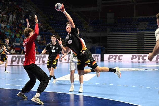 GERMANY vs SLOVENIA FINN MEISSNER handball U18 Gernany national team, Nationalteam vs Slovenia during EHF U18 European Championship, EM, Europameisterschaft final match at Aleksandar Nikolic Pionir hall, Belgrade 09.08.2026 Foto: HANDBALL, SERBIA, EHF EUROPEAN U18 CHAMPIONSHIP, GERMANY, SLOVENIA Belgrade Aleksandar Nikolic Pionir arena Serbia Copyright: xMarkoxMetlasx xMNxPressx