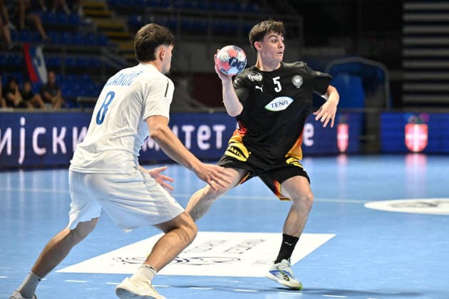 GERMANY vs SLOVENIA TIM BENNET THIELICKE handball U18 Gernany national team, Nationalteam vs Slovenia during EHF U18 European Championship, EM, Europameisterschaft final match at Aleksandar Nikolic Pionir hall, Belgrade 09.08.2026 Foto: HANDBALL, SERBIA, EHF EUROPEAN U18 CHAMPIONSHIP, GERMANY, SLOVENIA Belgrade Aleksandar Nikolic Pionir arena Serbia Copyright: xMarkoxMetlasx xMNxPressx