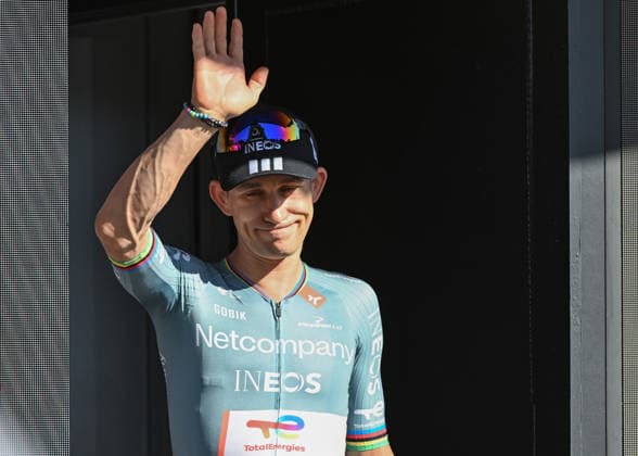83rd Tour De Pologne 2026 - Stage 7 WIELICZKA, POLAND - AUGUST 09: Michal Kwiatkowski of Poland and INEOS Grenadiers celebrates at podium during the final awards ceremony of the 83rd Tour de Pologne 2026, Stage 7 a 12.5km individual time trial stage from Wieliczka to Wieliczka UCIWT on August 09, 2026 in Wieliczka, Poland. Wieliczka Poland  Copyright: xArturxWidakx originalFilename:widak-83rdtour260809_npKSR.jpg