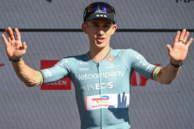 83rd Tour De Pologne 2026 - Stage 7 WIELICZKA, POLAND - AUGUST 09: Michal Kwiatkowski of Poland and INEOS Grenadiers celebrates at podium during the final awards ceremony of the 83rd Tour de Pologne 2026, Stage 7 a 12.5km individual time trial stage from Wieliczka to Wieliczka UCIWT on August 09, 2026 in Wieliczka, Poland. Wieliczka Poland  Copyright: xArturxWidakx originalFilename:widak-83rdtour260809_npswR.jpg