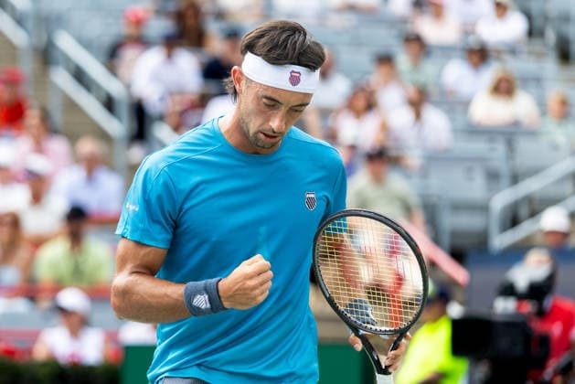 August 9, 2026, Montreal, Quebec, Canada: THIAGO AUGUSTIN TIRANTE from Argentina reaction in match against Learner Tien (12) from USA in round of 16 at Canadian Open at IGA stadium in Montreal, Quebec, Canada on 2026-08-09 TENNIS: Canadian Open Montreal 2026  - ZUMAl189 20260809_zsp_l189_063 Copyright: xYannickxLegarex