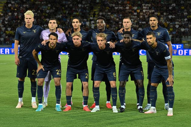 SOCCER - Friendly Match - Frosinone vs. Lazio Photo by IPA ABACAPRESS.COM87360904 - S.S. Lazio players pose for a team photo during a preseason friendly match between Frosinone Calcio and S.S. Lazio at the Benito Stirpe Stadium on August 9, 2026, in Frosinone, Italy. Frosinone Italy  Copyright: xIPAxSport ABACAx