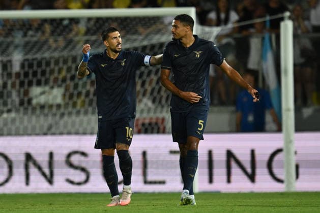 IPA87361022 - Mattia Zaccagni of S.S. Lazio celebrates after scoring the goal that tied the game at 1-1 during a preseason friendly match between Frosinone Calcio and S.S. Lazio at Benito Stirpe Stadium on August 9, 2026, in Frosinone, Italy.  Copyright: xDomenicoxCippitelli IPAxSportx xx 87361022
