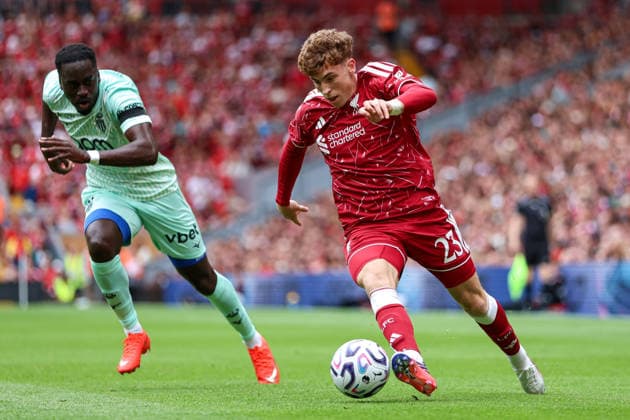 RECORD DATE NOT STATED 9th August 2026; Anfield, Liverpool, Merseyside, England; Friendly Football, Liverpool versus Monaco; Victor Munoz of Liverpool runs with the ball AidanxHunter
