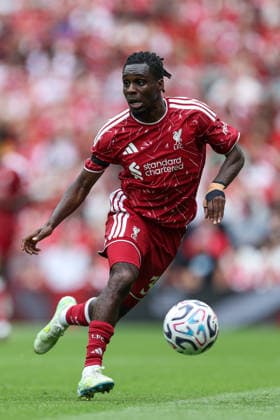 RECORD DATE NOT STATED 9th August 2026; Anfield, Liverpool, Merseyside, England; Friendly Football, Liverpool versus Monaco; Jeremie Frimpong of Liverpool runs with the ball AidanxHunter