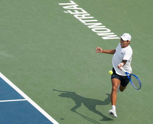 August 9, 2026, Montreal, Pq, Canada: Learner Tien of the United States hits a return to Thiago Agustin Tirante of Argentina during Round of 16 tennis action at the National Bank Open in Montreal on Sunday, Aug. 9, 2026. Canada News - August 9, 2026  - ZUMAc35_ 20260809_zaf_c35_035 Copyright: xChristinnexMuschix