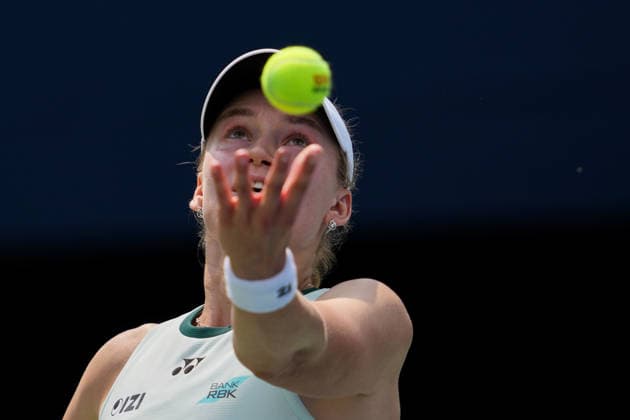 National Bank Open 2026 - Day 9 TORONTO, CANADA - AUGUST 9 : Elena Rybakina of Kazakhstan in action against Liudmila Samsonova in the round of 16 during the WTA, Tennis Damen 1000 National Bank Open in Toronto, Ontario, Canada on August 9, 2026. Mert Alper Dervis Anadolu Ontario Canada. Editorial use only. Please get in touch for any other usage.  Copyright: x2026xAnadoluxMertxAlperxDervisx