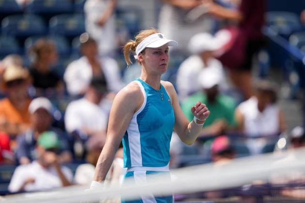 National Bank Open 2026 - Day 9 TORONTO, CANADA - AUGUST 9 : Liudmila Samsonova in action against Elena Rybakina of Kazakhstan in the round of 16 during the WTA, Tennis Damen 1000 National Bank Open in Toronto, Ontario, Canada on August 9, 2026. Mert Alper Dervis Anadolu Ontario Canada. Editorial use only. Please get in touch for any other usage.  Copyright: x2026xAnadoluxMertxAlperxDervisx
