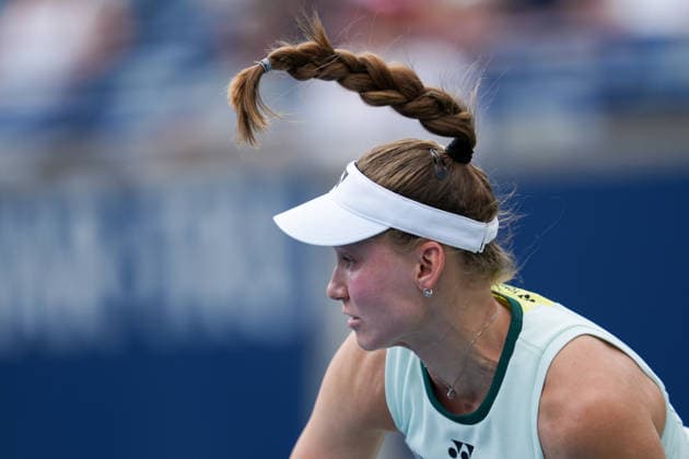 National Bank Open 2026 - Day 9 TORONTO, CANADA - AUGUST 9 : Elena Rybakina of Kazakhstan in action against Liudmila Samsonova in the round of 16 during the WTA, Tennis Damen 1000 National Bank Open in Toronto, Ontario, Canada on August 9, 2026. Mert Alper Dervis Anadolu Ontario Canada. Editorial use only. Please get in touch for any other usage.  Copyright: x2026xAnadoluxMertxAlperxDervisx