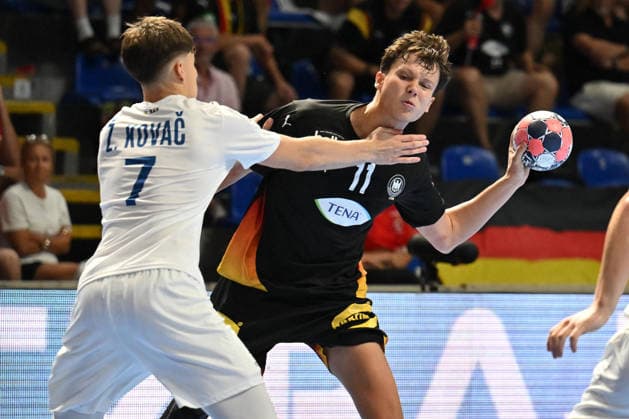 GERMANY vs SLOVENIA VINCENT FACIEJEW handball U18 Gernany national team, Nationalteam vs Slovenia during EHF U18 European Championship, EM, Europameisterschaft final match at Aleksandar Nikolic Pionir hall, Belgrade 09.08.2026 Foto: HANDBALL, SERBIA, EHF EUROPEAN U18 CHAMPIONSHIP, GERMANY, SLOVENIA Belgrade Aleksandar Nikolic Pionir arena Serbia Copyright: xMarkoxMetlasx xMNxPressx