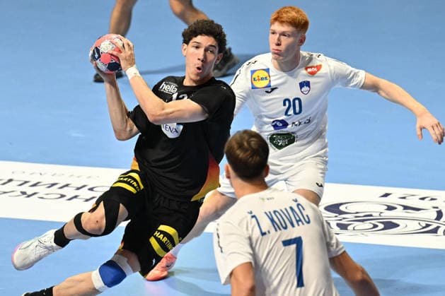 GERMANY vs SLOVENIA ELVIS ERNESTO KRETZSCHMAR handball U18 Gernany national team, Nationalteam vs Slovenia during EHF U18 European Championship, EM, Europameisterschaft final match at Aleksandar Nikolic Pionir hall, Belgrade 09.08.2026 Foto: HANDBALL, SERBIA, EHF EUROPEAN U18 CHAMPIONSHIP, GERMANY, SLOVENIA Belgrade Aleksandar Nikolic Pionir arena Serbia Copyright: xMarkoxMetlasx xMNxPressx