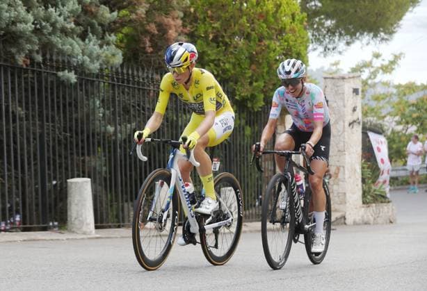 Tour de France féminin PHOTOPQR NICE MATIN Jean François Ottonello ; Nice ; 09 08 2026 ; Tour de France Femmes - Etape 9 Nice-Nice, ici dans le Vinaigrier, 4e montee du col d Eze avec Demi Vollering, maillot jaune, et Katarzyna Niewiadoma 9th and final stage of the fifth edition of the Women s Tour de France cycling race, 99.2 km from Nice to Nice, southeastern France on August 9, 2026. Nice France  Copyright: xPHOTOPQR NICExMATIN MAXPPPxJeanxFrançoisxOttonellox 20260809NIM7232 0863666862st