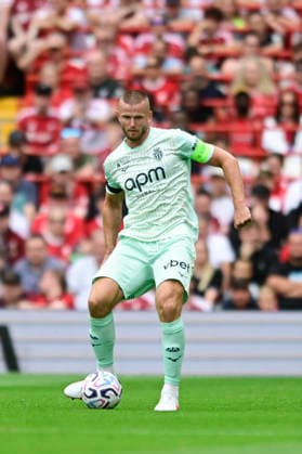 Liverpool v AS Monaco Pre-Season Friendly Monaco™s Eric Dier passes the ball during the Pre-Season Friendly match at Anfield, Liverpool 09 08 2026 UK Newspapers OUT Copyright: xChrisxNuttonx FIL-23743-0087