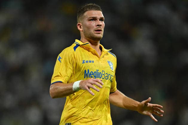 SOCCER - Friendly Match - Frosinone vs. Lazio Photo by IPA ABACAPRESS.COM87361564 - Gabriele Calvani of Frosinone Calcio is in action during a preseason friendly match between Frosinone Calcio and S.S. Lazio at Benito Stirpe Stadium on August 9, 2026, in Frosinone, Italy. Frosinone Italy  Copyright: xIPAxSport ABACAx