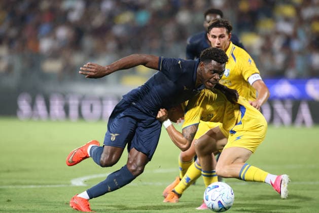 SOCCER - Friendly Match - Frosinone vs. Lazio Photo by IPA ABACAPRESS.COM87361682 - Fisayo Dele-Bashiru, a player for SS Lazio, is in action during the preseason friendly soccer match between Frosinone Calcio and SS Lazio at Benito Stirpe Stadium on August 9, 2026, in Frosinone, Italy. Frosinone Italy  Copyright: xIPAxSport ABACAx