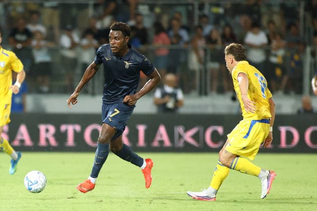 SOCCER - Friendly Match - Frosinone vs. Lazio Photo by IPA ABACAPRESS.COM87361695 - Fisayo Dele-Bashiru, a player for SS Lazio, is in action during the preseason friendly soccer match between Frosinone Calcio and SS Lazio at Benito Stirpe Stadium on August 9, 2026, in Frosinone, Italy. Frosinone Italy  Copyright: xIPAxSport ABACAx