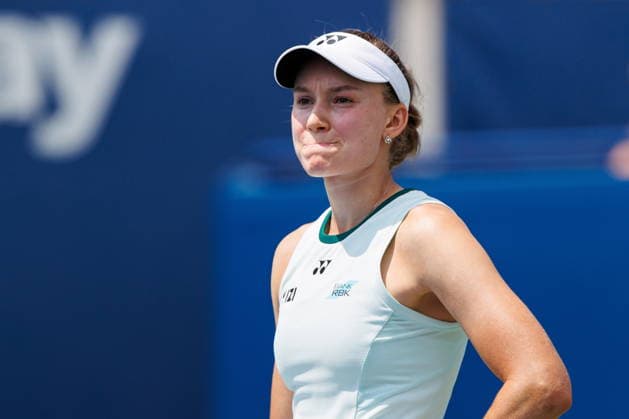 August 9, 2026, Toronto, On, Canada: Elena Rybakina of Kazakhstan reacts during a match against Elena Rybakina of Kazakhstan during round of 16 National Bank Open tennis action in Toronto, on Sunday, Aug. 9, 2026. Canada News - August 9, 2026  - ZUMAc35_ 20260809_zaf_c35_053 Copyright: xKeitoxNewmanx