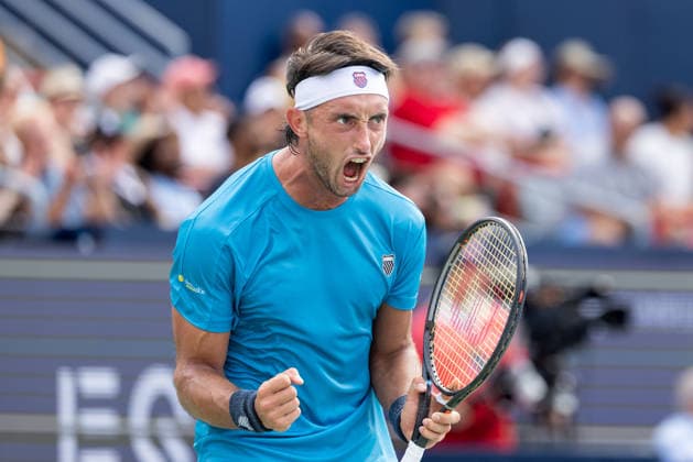 August 9, 2026, Montreal, Quebec, Canada: THIAGO AUGUSTIN TIRANTE from Argentina reaction in match against Learner Tien (12) from USA in round of 16 at Canadian Open at IGA stadium in Montreal, Quebec, Canada on 2026-08-09 TENNIS: Canadian Open Montreal 2026  - ZUMAl189 20260809_zsp_l189_082 Copyright: xYannickxLegarex