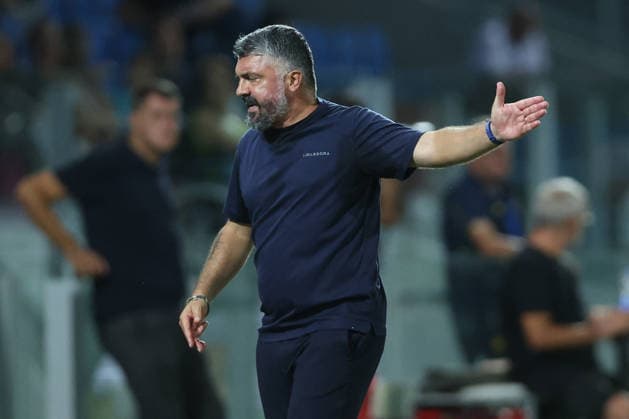 SOCCER - Friendly Match - Frosinone vs. Lazio Photo by IPA ABACAPRESS.COM87362099 - Frosinone, Italy, August 9, 2026: Gennaro Gattuso, coach of S.S. Lazio, seen in action during the friendly match between Frosinone Calcio and S.S. Lazio at Benito Stirpe Stadium. Frosinone Italy  Copyright: xIPAxSport ABACAx