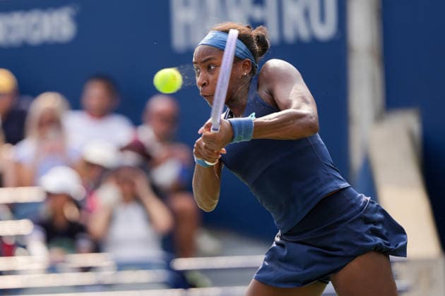 National Bank Open 2026 - Day 9 TORONTO, CANADA - AUGUST 9 : Coco Gauff of the United States in action against Alina Korneeva in the round of 16 during the WTA, Tennis Damen 1000 National Bank Open in Toronto, Ontario, Canada on August 9, 2026. Mert Alper Dervis Anadolu Ontario Canada. Editorial use only. Please get in touch for any other usage.  Copyright: x2026xAnadoluxMertxAlperxDervisx