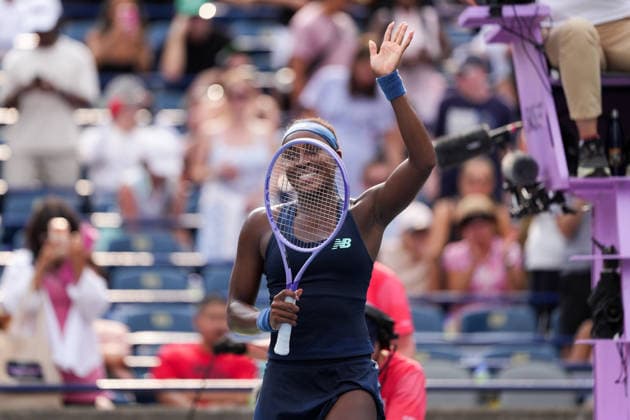 National Bank Open 2026 - Day 9 TORONTO, CANADA - AUGUST 9 : Coco Gauff of the United States celebrates defeating Alina Korneeva in the round of 16 during the WTA, Tennis Damen 1000 National Bank Open in Toronto, Ontario, Canada on August 9, 2026. Mert Alper Dervis Anadolu Ontario Canada. Editorial use only. Please get in touch for any other usage.  Copyright: x2026xAnadoluxMertxAlperxDervisx