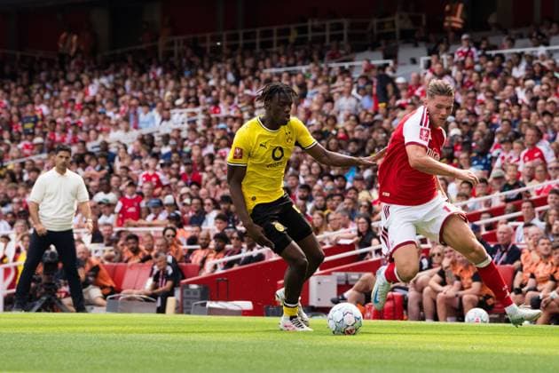 Viktor Gyokeres of Arsenal in action Arsenal vs Borussia Dortmund, Emirates Cup, Final, Emirates Stadium, London, UK - 09 Aug 2026London Emirates Stadium United Kingdom  Copyright: xWiredxPhotos Shutterstockx 17058922dt