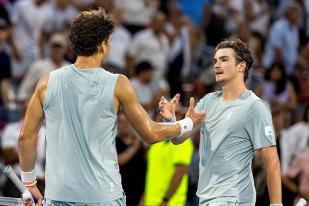 August 9, 2026, Montreal, Quebec, Canada: JOAO FONSECA (22) from Brazil shaking hand after lost against Ben Shelton (5) from USA in round of 16 at Canadian Open at IGA stadium in Montreal, Quebec, Canada on 2026-08-09 TENNIS: Canadian Open Montreal 2026  - ZUMAl189 20260809_zsp_l189_131 Copyright: xYannickxLegarex