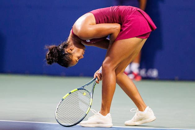 August 9, 2026, Toronto, On, Canada: Leylah Fernandez of Canada reacts during her match against Naomi Osaka of Japan during round of 16 National Bank Open Tennis action in Toronto, on Sunday, Aug. 9, 2026. Canada News - August 9, 2026  - ZUMAc35_ 20260809_zaf_c35_131 Copyright: xKeitoxNewmanx