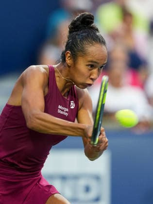 National Bank Open 2026 - Day 9 TORONTO, CANADA - AUGUST 9 : Leylah Fernandez of Canada in action against Naomi Osaka of Japan in the round of 16 during the WTA, Tennis Damen 1000 National Bank Open in Toronto, Ontario, Canada on August 9, 2026. Mert Alper Dervis Anadolu Ontario Canada. Editorial use only. Please get in touch for any other usage.  Copyright: x2026xAnadoluxMertxAlperxDervisx