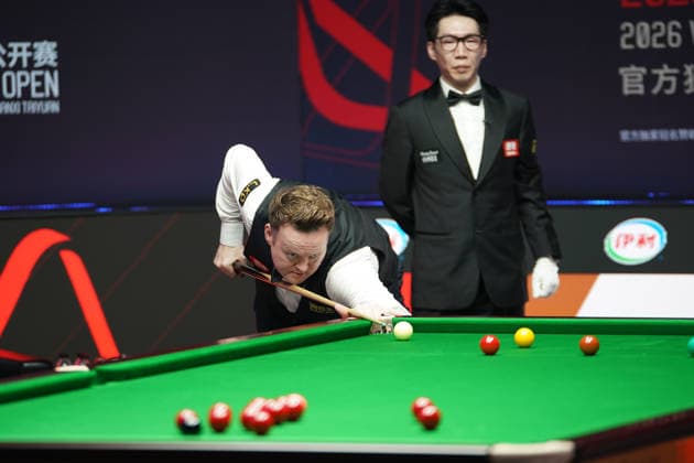 TAIYUAN, CHINA - AUGUST 09: Shaun Murphy of England plays a shot in the first round match against Matthew Selt of England on day 2 of the 2026 World Snooker Tour China Open at Taiyuan Binhe Sports Center on August 9, 2026 in Taiyuan, Shanxi Province of China.  Copyright: xTaixChengzhex 111659004963