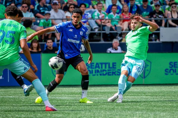 August 9, 2026, Seattle, Washington, USA: Seattle Sounders FC offense Osaze de Rosario (95) during the match between Queretaro and the Seattle Sounders FC in the 2026 Leagues Cup soccer match at Lumen Field, Seattle, Washington Queretaro And The Seattle Sounders FC  - ZUMAj111 20260809_zsp_j111_037 Copyright: xTomxJonesx