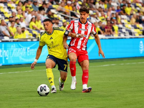Leagues Cup 2026: Atletico De San Luis Vs Nashville SC AUG 09 August 9, 2026: Nashville SC midfielder Christian Espinoza (7) advances the ball against Atletico de San Luis forward Rafael Llorente (22) during a Leagues Cup match between Atletico de San Luis and Nashville SC at Geodis Park in Nashville, TN. Stephen Furst CSM (Credit Image: Â Stephen Furst Cal Media) Nashville Tn United States of America EDITORIAL USE ONLY Copyright: xx ZUMA-20260809_zma_c04_085.jpg StephenxFurstx csmphotothree510391