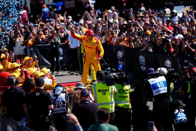 August 9, 2026, Portland, Oregon, USA: Alex Palou, driver of the 10 Chip Ganassi Racing Honda, celebrates in Victory Lane after winning the IndyCar, Indy Car, IRL, USA Grand Prix of Portland at the Portland International Raceway. Portland USA - ZUMAd212 20260809_zsp_d212_001 Copyright: xRichardxDolex