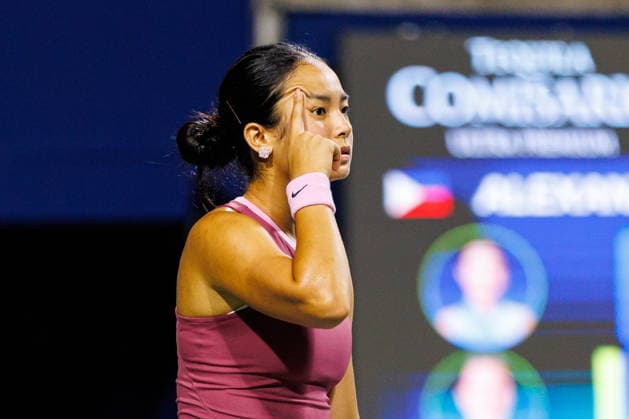 August 9, 2026, Toronto, On, Canada: Alexandra Eala of the Philippines reacts during a match against Belinda Bencic of Switzerland during round of 16 National Bank Open Tennis action in Toronto, on Sunday, Aug. 9, 2026. Canada News - August 9, 2026  - ZUMAc35_ 20260809_zaf_c35_162 Copyright: xKeitoxNewmanx