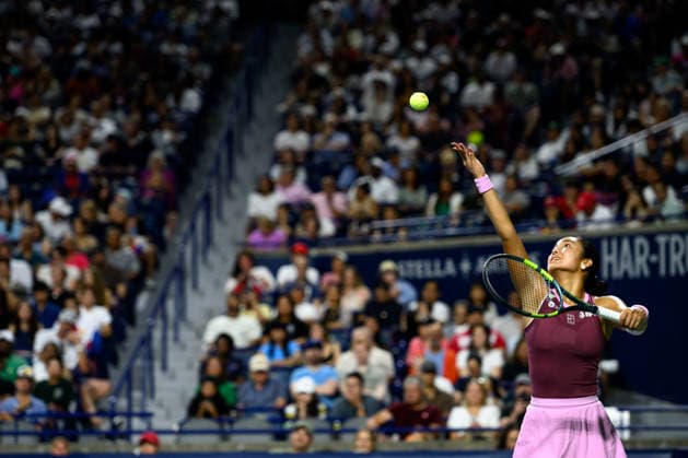 August 9, 2026, Toronto, Ontario, Canada: ALEXANDRA EALA of Philippines serves the ball during her round-of-16 match against Belinda Bencic of Switzerland at the National Bank Open, part of the Hologic WTA, Tennis Damen Tour at Sobeys Stadium. Tennis 2026: WTA 1000 National Bank Open Presented By Rogers.  - ZUMAr228 20260809_znp_r228_054 Copyright: xVasiliyxRyabykhx