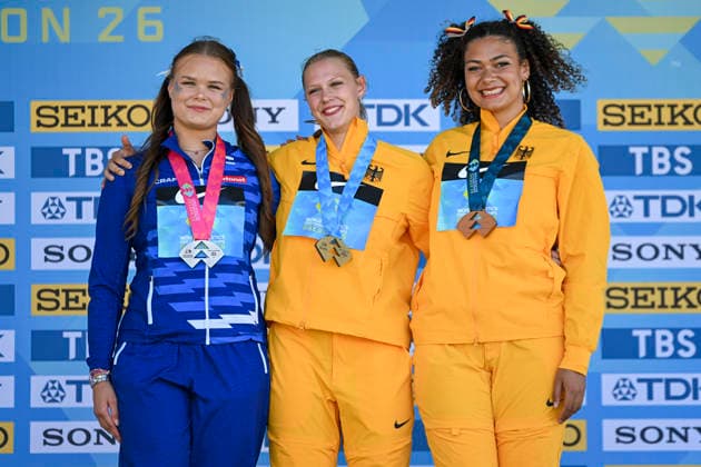 World Athletics U20 Championships Oregon 2026 EUGENE, UNITED STATES OF AMERICA - AUGUST 9, 2026 : Clara Hegemann (GER) wins GOLD in the hammer throw, Nova Kienast wins Bronze during the World Athletics U20 Championships Oregon 2026 at Hayward Field on August 9, 2026 in Eugene, United States Of America. *** World Athletics U20 Championships, Oregon 2026 EUGENE, UNITED STATES OF AMERICA AUGUST 9, 2026 Clara Hegemann (GER) wins GOLD in the hammer throw, and Nova Kienast wins bronze during the World Athletics U20 Championships Oregon 2026 at Hayward Field on August 9, 2026, in Eugene, United States of America Copyright: xBEAUTIFULxSPORTS DecaxText&Bildx