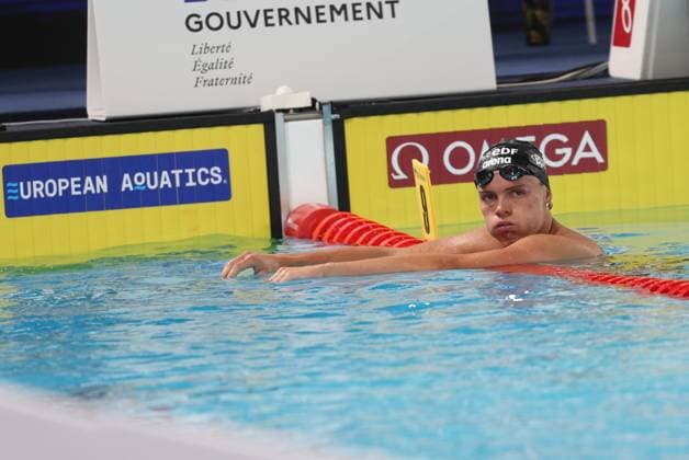 Belgian Simon Laviolette pictured after the heats of the Men s 400m Individual Medley, at the European Aquatics Championships in Paris, France on Monday 10 August 2026. VIRGINIExLEFOUR  x183069688x
