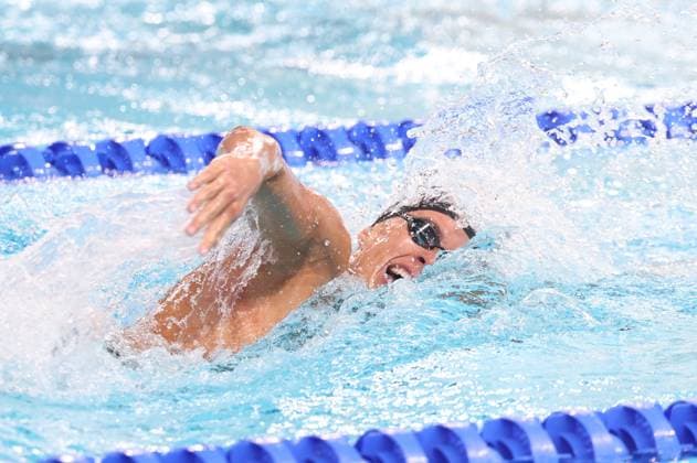 Belgian Simon Laviolette pictured in action during the heats of the Men s 400m Individual Medley, at the European Aquatics Championships in Paris, France on Monday 10 August 2026. VIRGINIExLEFOUR  x183070001x