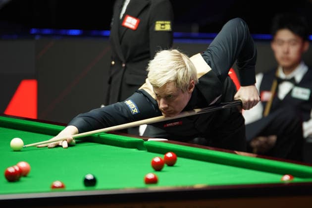 TAIYUAN, CHINA - AUGUST 10: Neil Robertson of Australia plays a shot in the Round 1 match against Chang Bingyu of China on day 3 of the 2026 China Open (officially the 2026 Satuo China Open) at the Riverside Sports Centre on August 10, 2026 in Taiyuan, Shanxi Province of China.  Copyright: xTaixChengzhex 111659128416