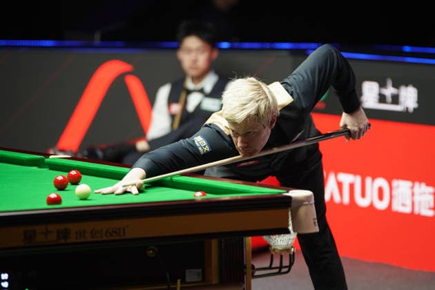 TAIYUAN, CHINA - AUGUST 10: Neil Robertson of Australia plays a shot in the Round 1 match against Chang Bingyu of China on day 3 of the 2026 China Open (officially the 2026 Satuo China Open) at the Riverside Sports Centre on August 10, 2026 in Taiyuan, Shanxi Province of China.  Copyright: xTaixChengzhex 111659128418
