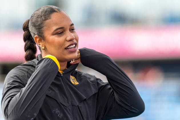 BIRMINGHAM, GREAT BRITAIN - AUGUST 10, 2026 : Yemisi MABRY (GER Germany) prepares during the shot put qualification during the European Athletics Championships at Alexander Stadium on August 10, 2026 in Birmingham, Great Britain. Oregon Great Britain Copyright: xAxelxKohringx