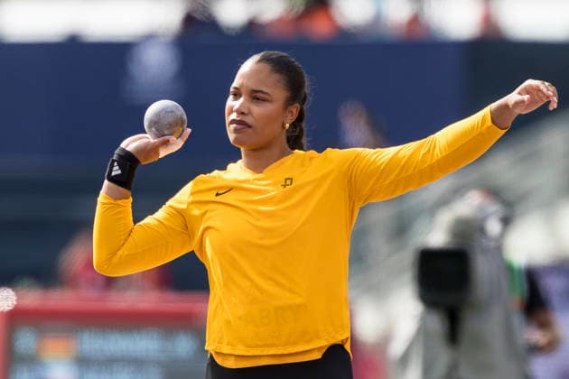 BIRMINGHAM, GREAT BRITAIN - AUGUST 10, 2026 : Yemisi MABRY (GER Germany) prepares during the shot put qualification during the European Athletics Championships at Alexander Stadium on August 10, 2026 in Birmingham, Great Britain. Oregon Great Britain Copyright: xAxelxKohringx