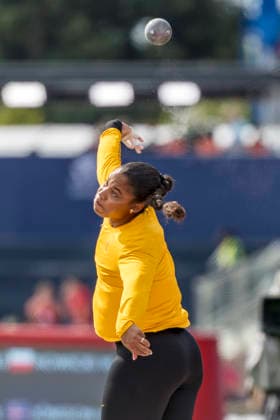 BIRMINGHAM, GREAT BRITAIN - AUGUST 10, 2026 : Yemisi MABRY (GER Germany) prepares during the shot put qualification during the European Athletics Championships at Alexander Stadium on August 10, 2026 in Birmingham, Great Britain. Oregon Great Britain Copyright: xAxelxKohringx