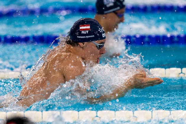 SWIMMING - EAC 2026 PARIS,FRANCE,10.AUG.26 - SWIMMING - European Aquatics Championships Paris 2026, . Image shows Laurin Korber-Perner (AUT).  GEPAxpictures xPhilippxBrem