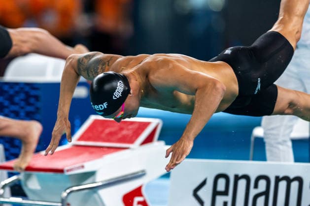 SWIMMING - EAC 2026 PARIS,FRANCE,10.AUG.26 - SWIMMING - European Aquatics Championships Paris 2026, . Image shows Simon Bucher (AUT).  GEPAxpictures xPhilippxBrem