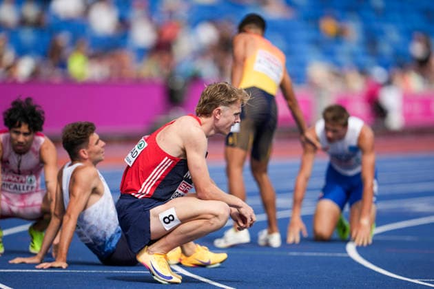 European Athletics Outdoor Championships 2026 - Day 1 Birmingham, England 20260810. Tobias Gronstad after the men s 800 meters trial during the European Athletics Championships 2026 at Alexander Stadium in Birmingham on Monday. Photo: Beate Oma Dahle NTB Birmingham England EDITORIAL USE ONLY. RESTRICTED USE FOR BETTING COMPANIES Ref:_SPOY6imlu_AUIk.jpg *** 2026 European Athletics Outdoor Championships, Day 1, Birmingham, England, August 10, 2026: Tobias Gronstad after the men’s 800-meter heat during the 2026 European Athletics Championships at Alexander Stadium in Birmingham on Monday. Photo: Beate Oma Dahle, NTB, Birmingham, England. EDITORIAL USE ONLY. RESTRICTED USE FOR BETTING COMPANIES.  Copyright: xBeatexOmaxDahlex xNTBx