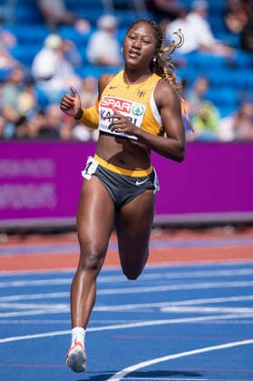 BIRMINGHAM, GREAT BRITAIN - AUGUST 10, 2026 : Chelsea KADIRI (GER Germany) competing in the 100m during the European Athletics Championships at Alexander Stadium on August 10, 2026 in Birmingham, Great Britain. Nordrhein-Westfalen Great Britain Copyright: xLeahxKohringx