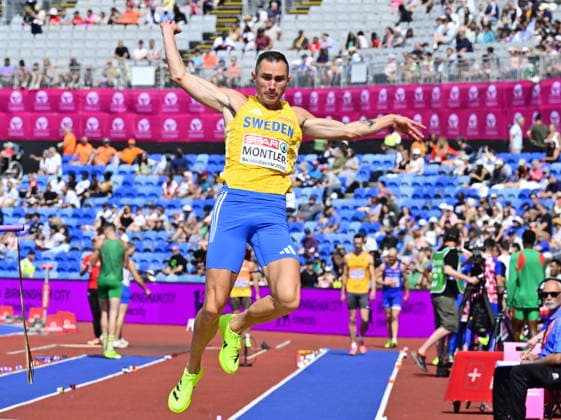 BIRMINGHAM, STORBRITANNIEN 20260810 Sveriges Thobias Montler under kvalet för herrar i längdhopp under friidrotts-EM pa Alexander Stadium i Birmingham. *** Bilden ingar i SPORTPAKET. För övriga BETALBILD. *** BIRMINGHAM STORBRITANNIEN x10030x *** BIRMINGHAM, UNITED KINGDOM 20260810 Sweden s Thobias Montler during the men s long jump qualifying round at the European Athletics Championships at Alexander Stadium in Birmingham *** This image is included in the SPORT PACKAGE; for other images, see PAID CONTENT *** BIRMINGHAM, UNITED KINGDOM x10030x  Copyright: xJonasxEkströmer TTx FRIIDROTTS-EM 2026
